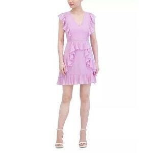 BCBGMAXAZRIA Pleated Ruffled‎ Mini Dress Size 2